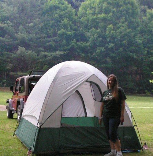 at tent